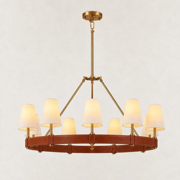 Elvara Leather Round Chandelier 48"W