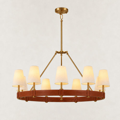 Elvara Leather Round Chandelier 48