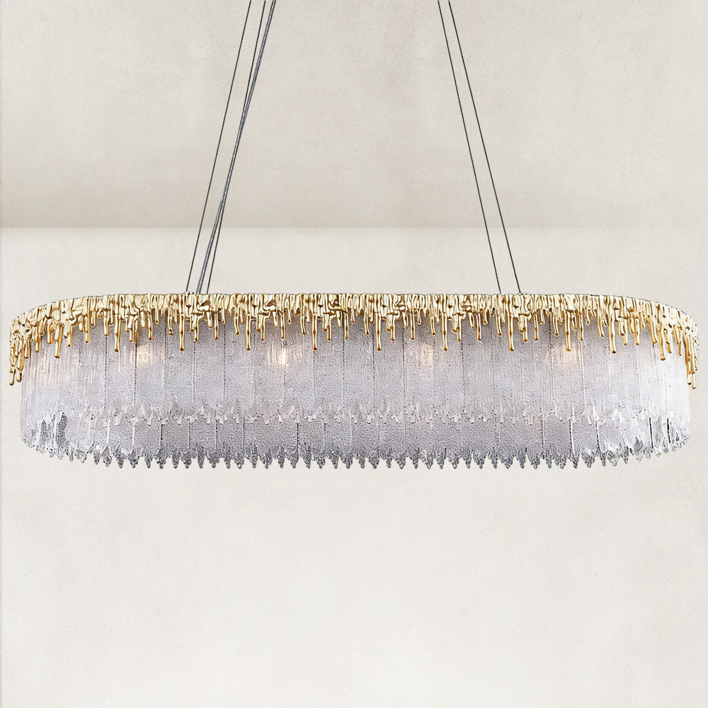 Elyra Flow Crystal Glass Rectangular Chandelier 40"W