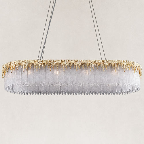 Elyra Flow Crystal Glass Rectangular Chandelier 40