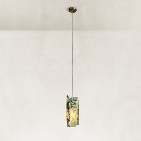 Emerald Green Marble Layered Pendant Light 5.9"W