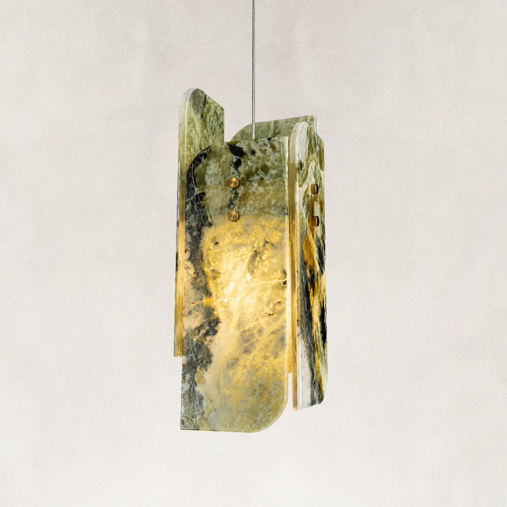 Emerald Green Marble Layered Pendant Light 5.9"W