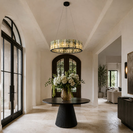 Emerald Green Marble Round Chandelier 23.6"D