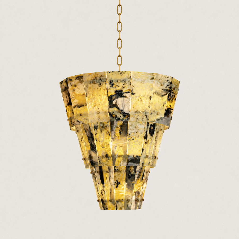 Emerald Green Marble Round Chandelier 31.4"D