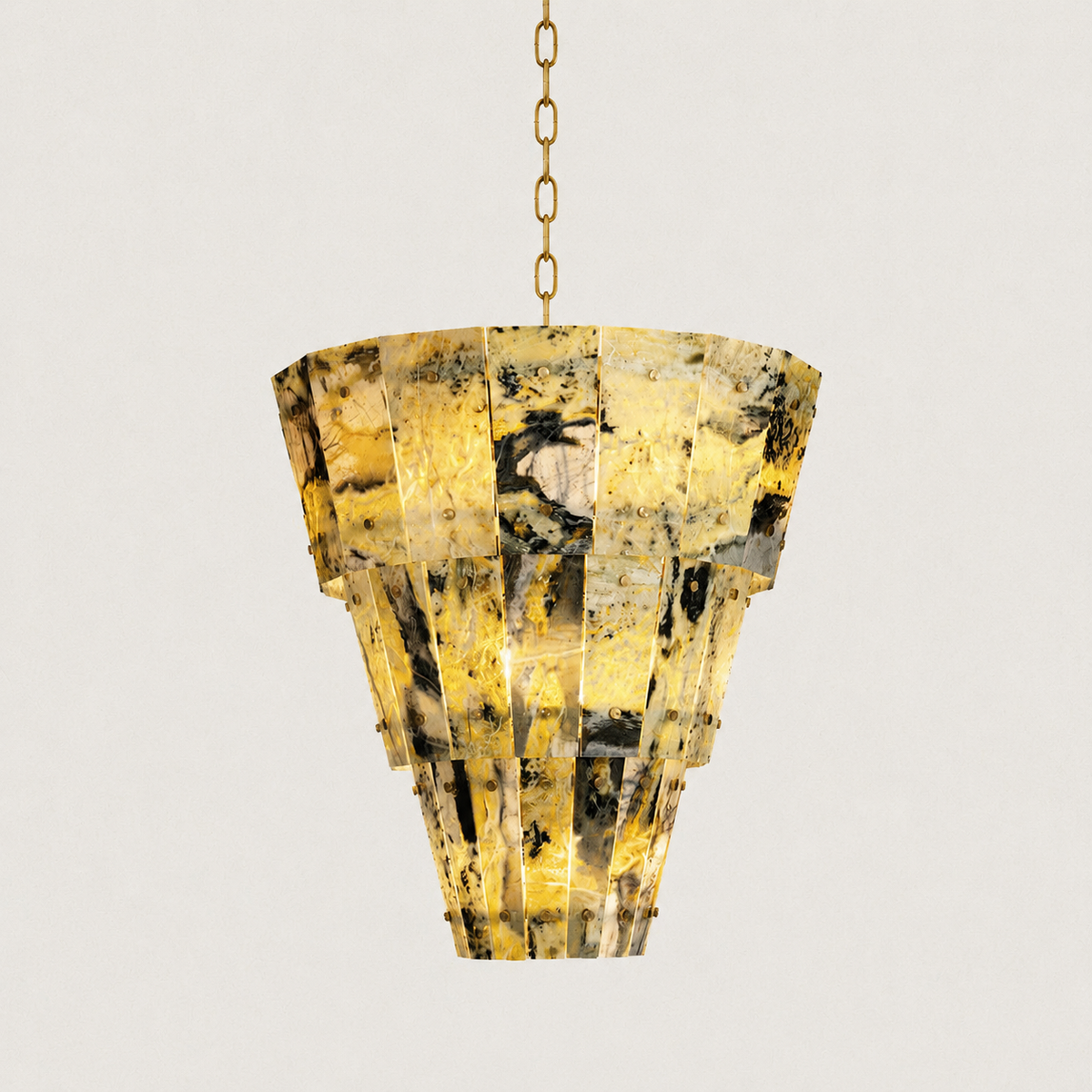 Verdelle Emerald Green Marble Round Chandelier 31.4"D