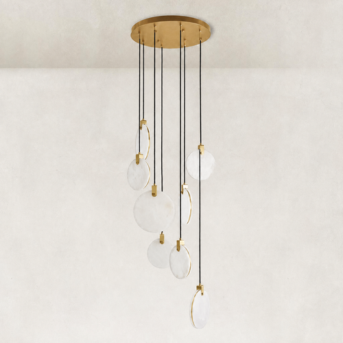 Ethereal Natural Alabaster Globe 8 Light Chandelier