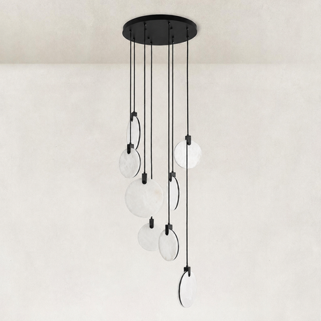 Ethereal Natural Alabaster Globe 8 Light Chandelier