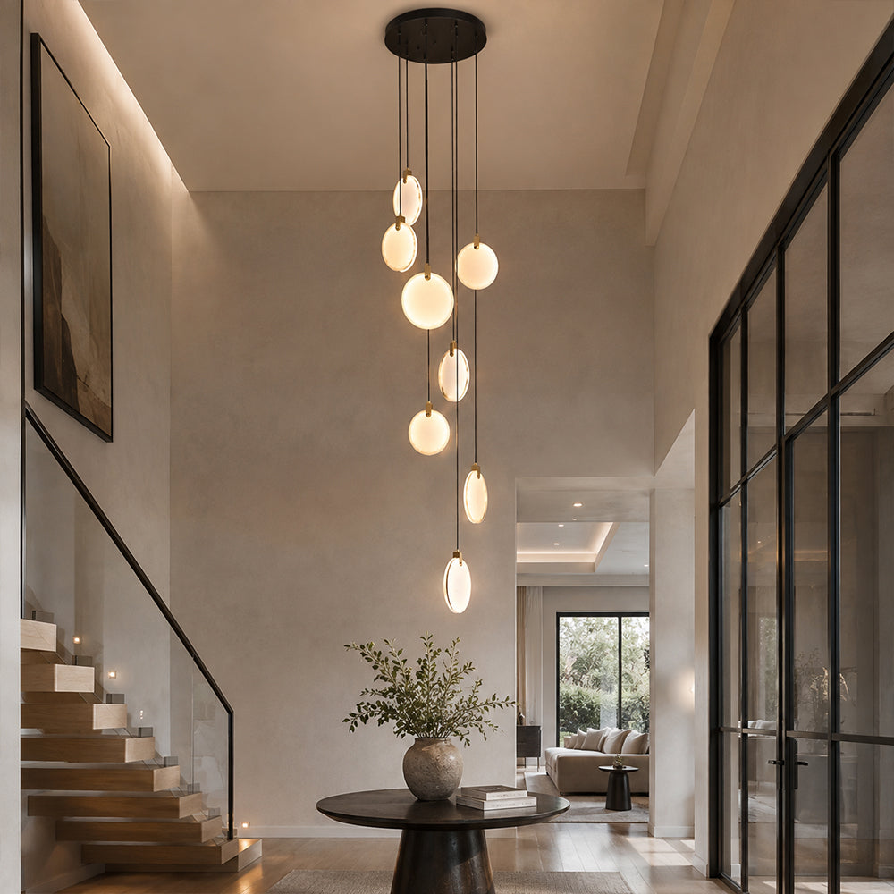 Ethereal Natural Alabaster Globe 8 Light Chandelier