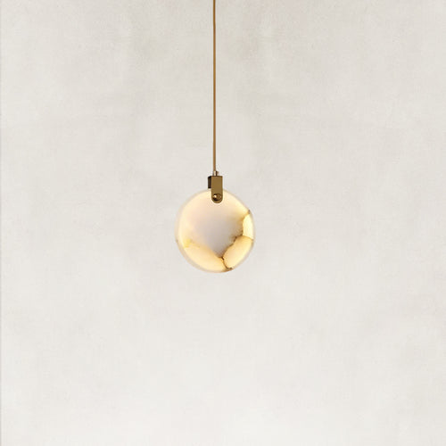 Ethereal Natural Alabaster Globe 1-Light Pendant 7.9“D