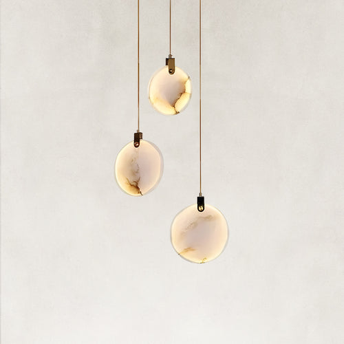 Ethereal Natural Alabaster Globe 3-Light Round Pendant 11.8