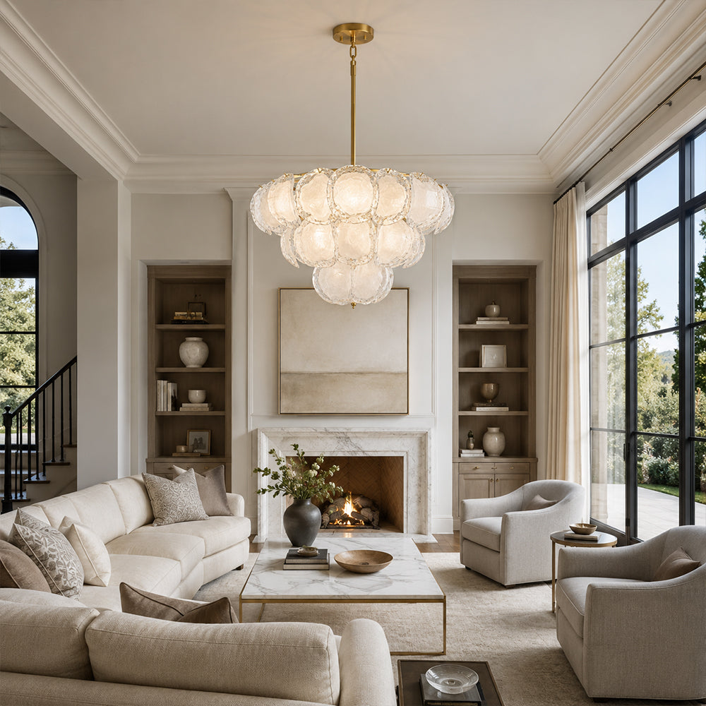 Evelune Textured Glass Chandelier 30"D
