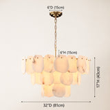 Evia Alabaster Round Chandelier 32"D