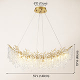 Forest Glow Modern Crystal Rectangle Chandelier 55"W