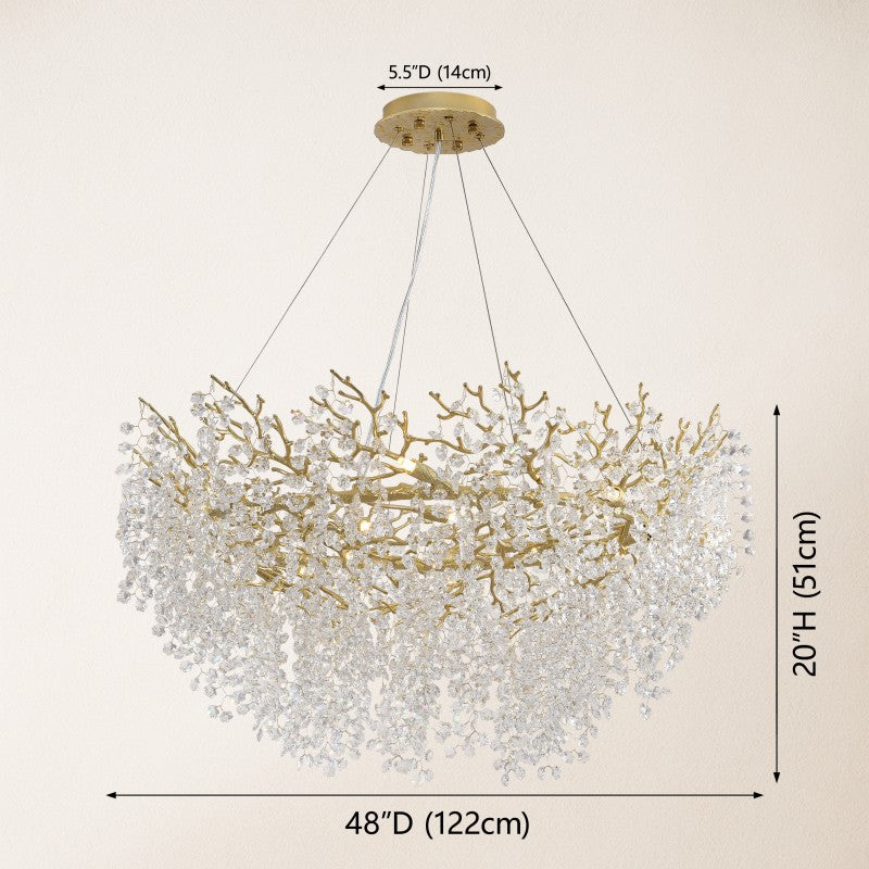 Forest Glow Crystal Round Chandelier 48"