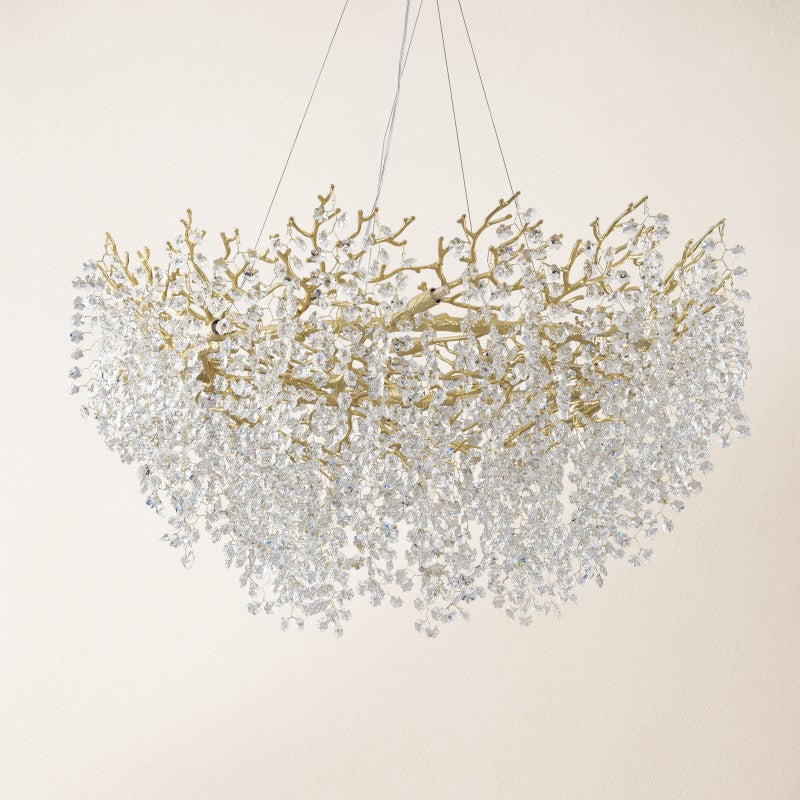 Forest Glow Crystal Round Chandelier 48"