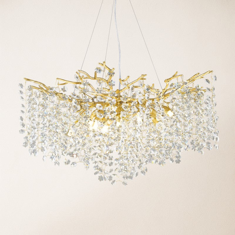 Forest Glow Crystal Round Chandelier 30"