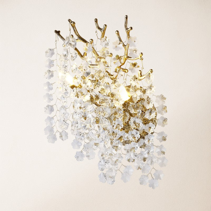 Forest Glow Crystal Wall Sconce 10"