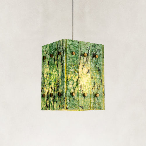 Forest Green Marble Box Pendant Light 6.6