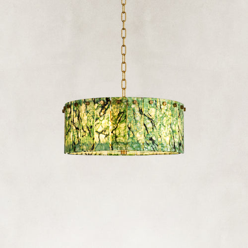 Forest Green Marble Round Chandelier 15.7