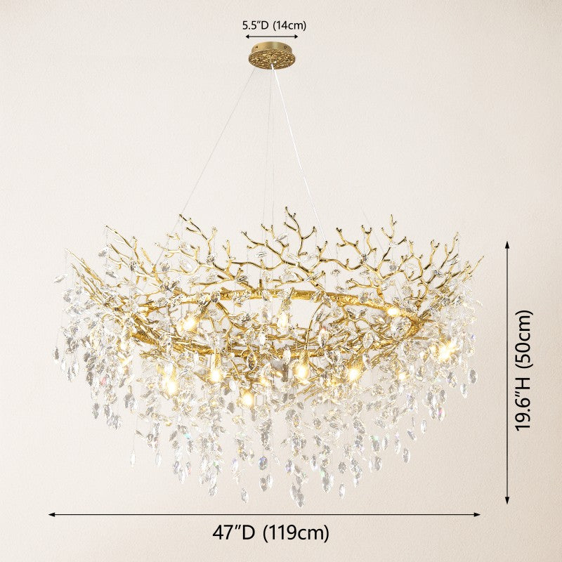 Frostray Crystal Branch Halo Chandelier 48"D