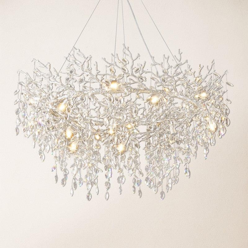 Frostray Crystal Branch Halo Chandelier 48"D