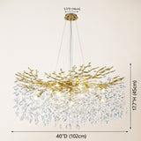 Frostray Crystal Cascade Branch Round Chandelier 40"