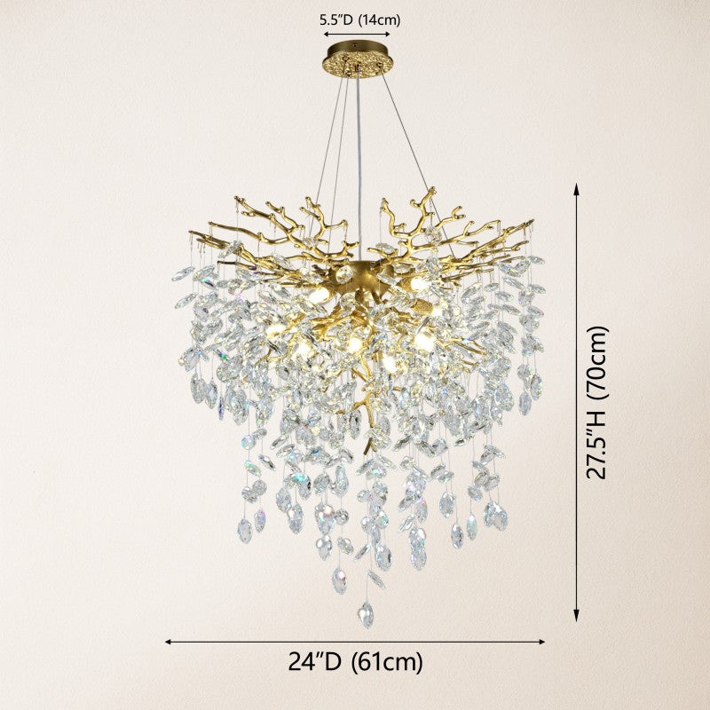 Frostray Crystal Grand Cascade Branches Chandelier 24"