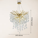 Frostray Crystal Grand Cascade Branches Chandelier 24"