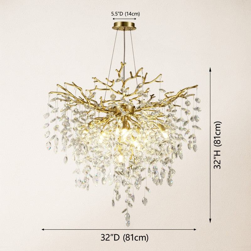 Frostray Crystal Grand Cascade Branches Chandelier 32"