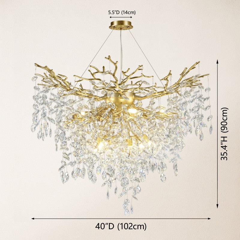 Frostray Crystal Grand Cascade Branches Chandelier 40"