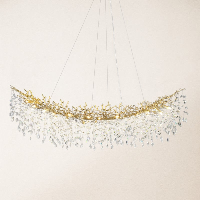 Frostray Crystal Cascade Tree Branch Linear Chandelier 72"
