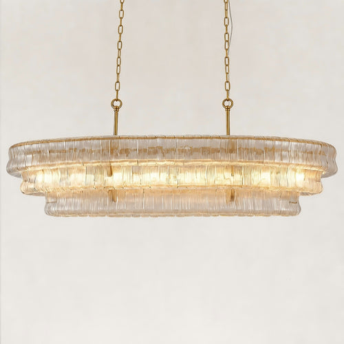 GeoLume Clear Glass Rectangle Chandelier 54