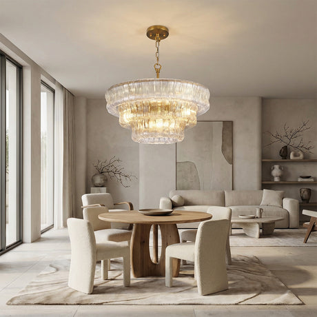GeoLume Clear Glass Round Chandelier 24"D
