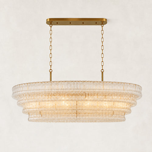 GeoLume Fluted Glass Rectangle Chandelier 65