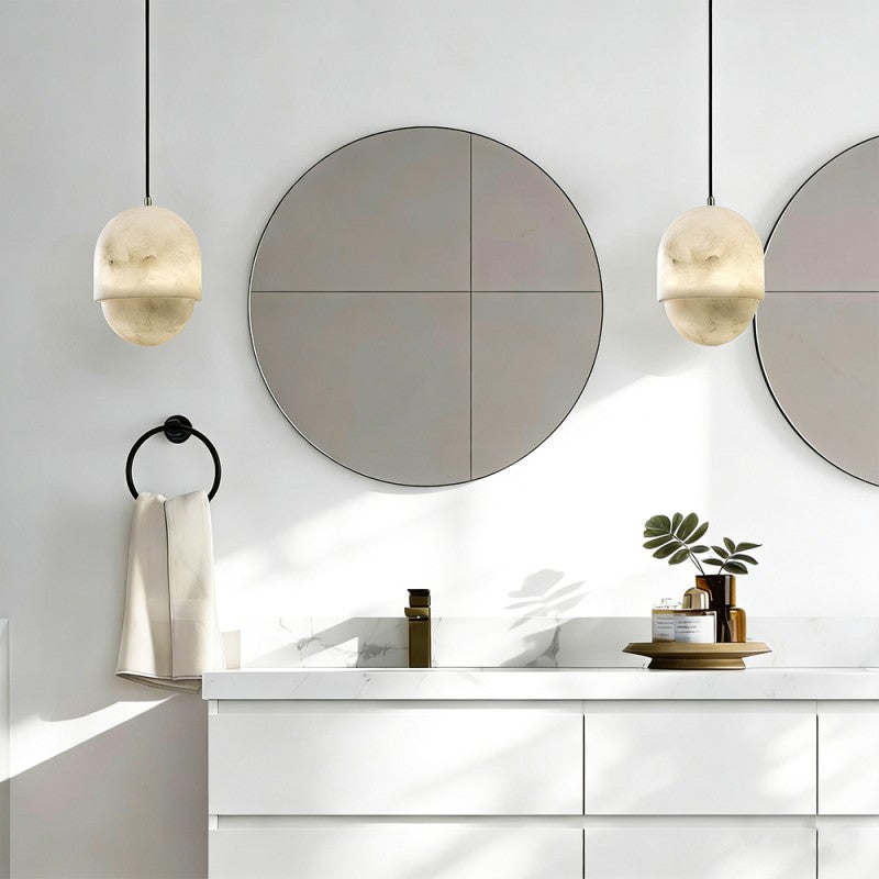Glowstone Alabaster Pendant 6"D