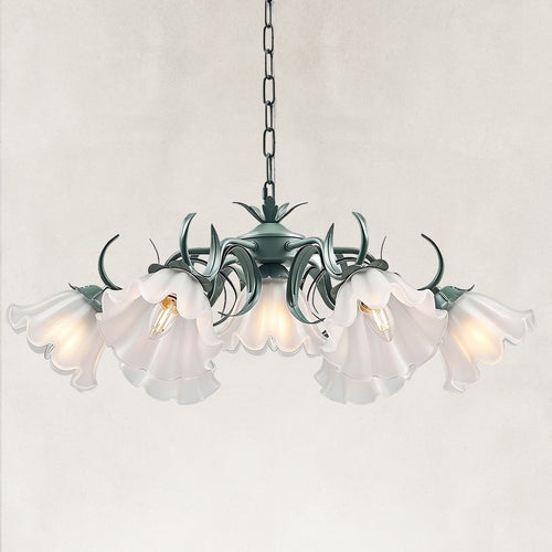 Ivory Bloom Floral Glass Chandelier 29