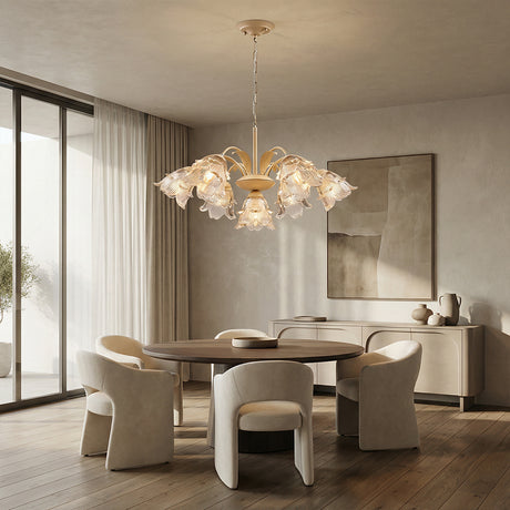 Ivory Bloom Orchid 7-Light Chandelier 27"D