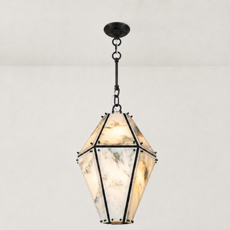 Landscape Marble Lantern Pendant 18"H