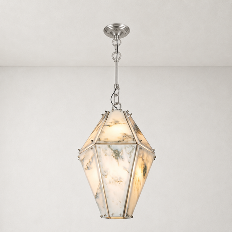 Landscape Marble Lantern Pendant 18"H