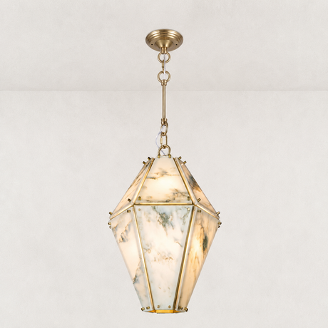 Landscape Marble Lantern Pendant 18"H