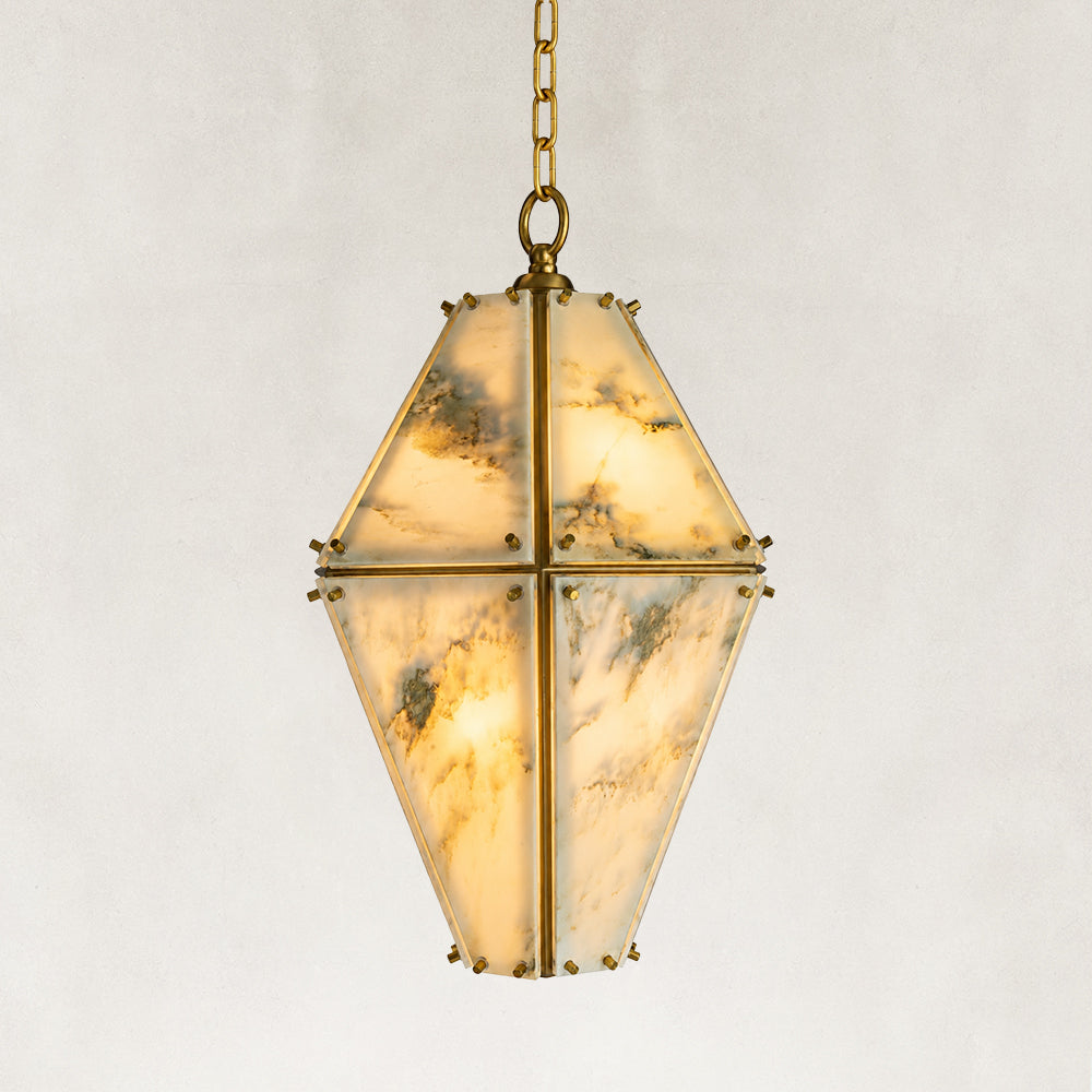 Landscape Marble Lantern Pendant 18"H
