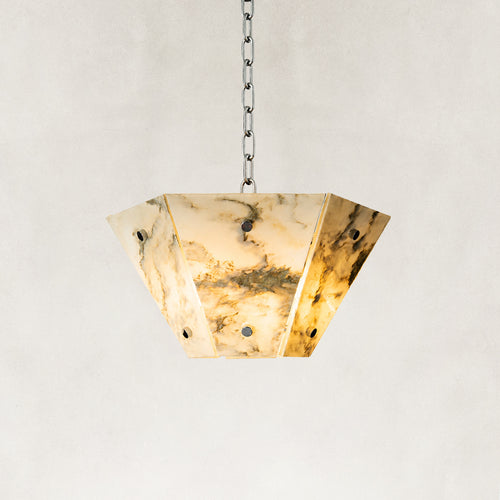 Landscape Marble Faceted Bowl Round Chandelier 15.7