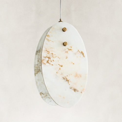 Landscape Marble Layered Oval Pendant Light 5.9