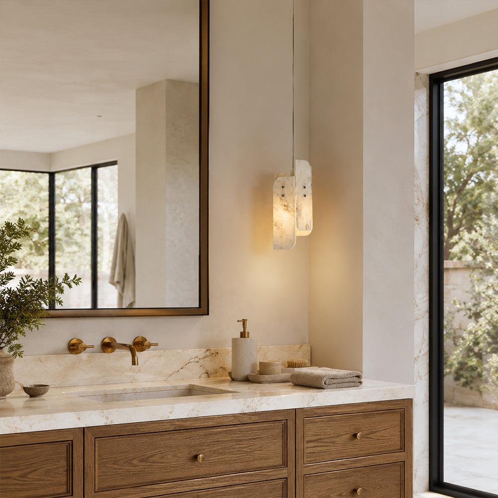 Landscape Marble Layered Pendant Light 5.9"W