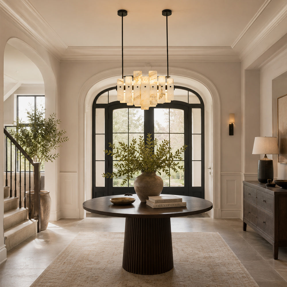 Landscape Marble Sculptural Linear Chandelier 27.5"L