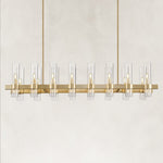 Linea Glass Tube Rectangular Chandelier 54"W