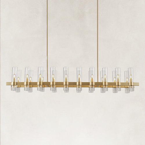 Linea Glass Tube Rectangular Chandelier 68
