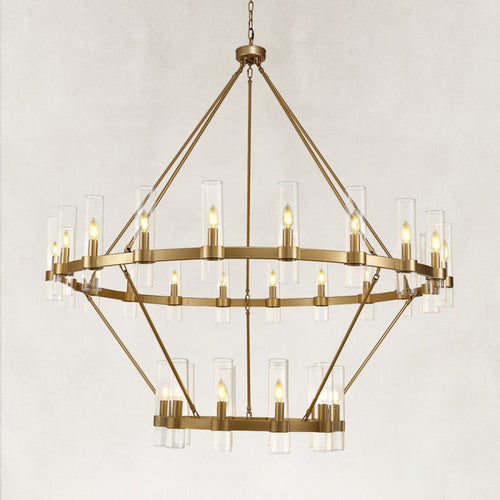 Linea Glass Tube 2-Tier Round Chandelier 60