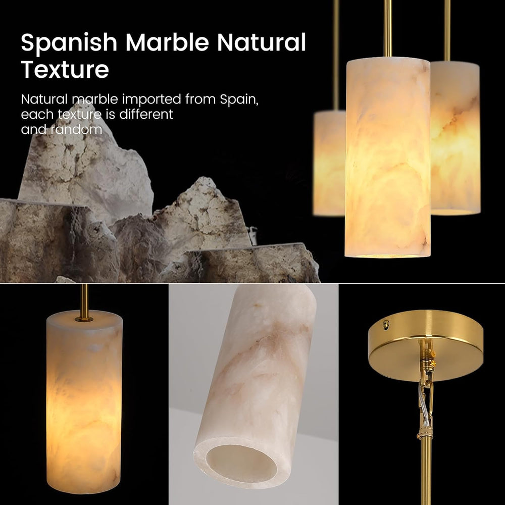 Lume Alabaster Pendant Lights 4"D