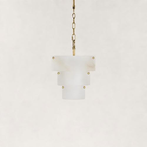 Lumina 3-Tier Hand-Carved Alabaster Chandelier 17.8